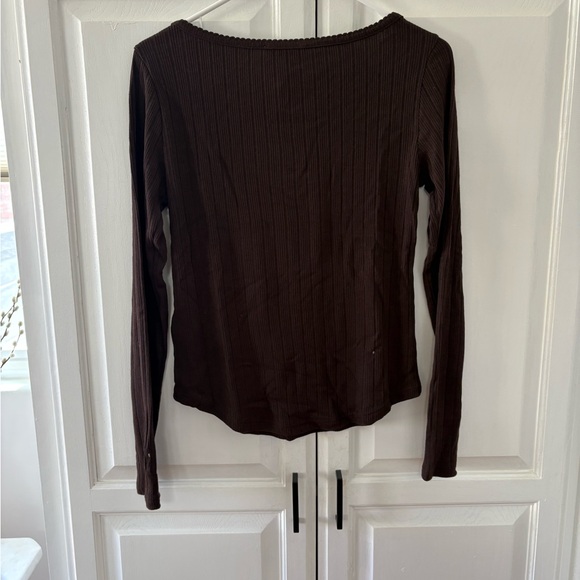 NWT Madewell Pointelle Long-Sleeve Scoopneck Tee - Picture 3 of 4